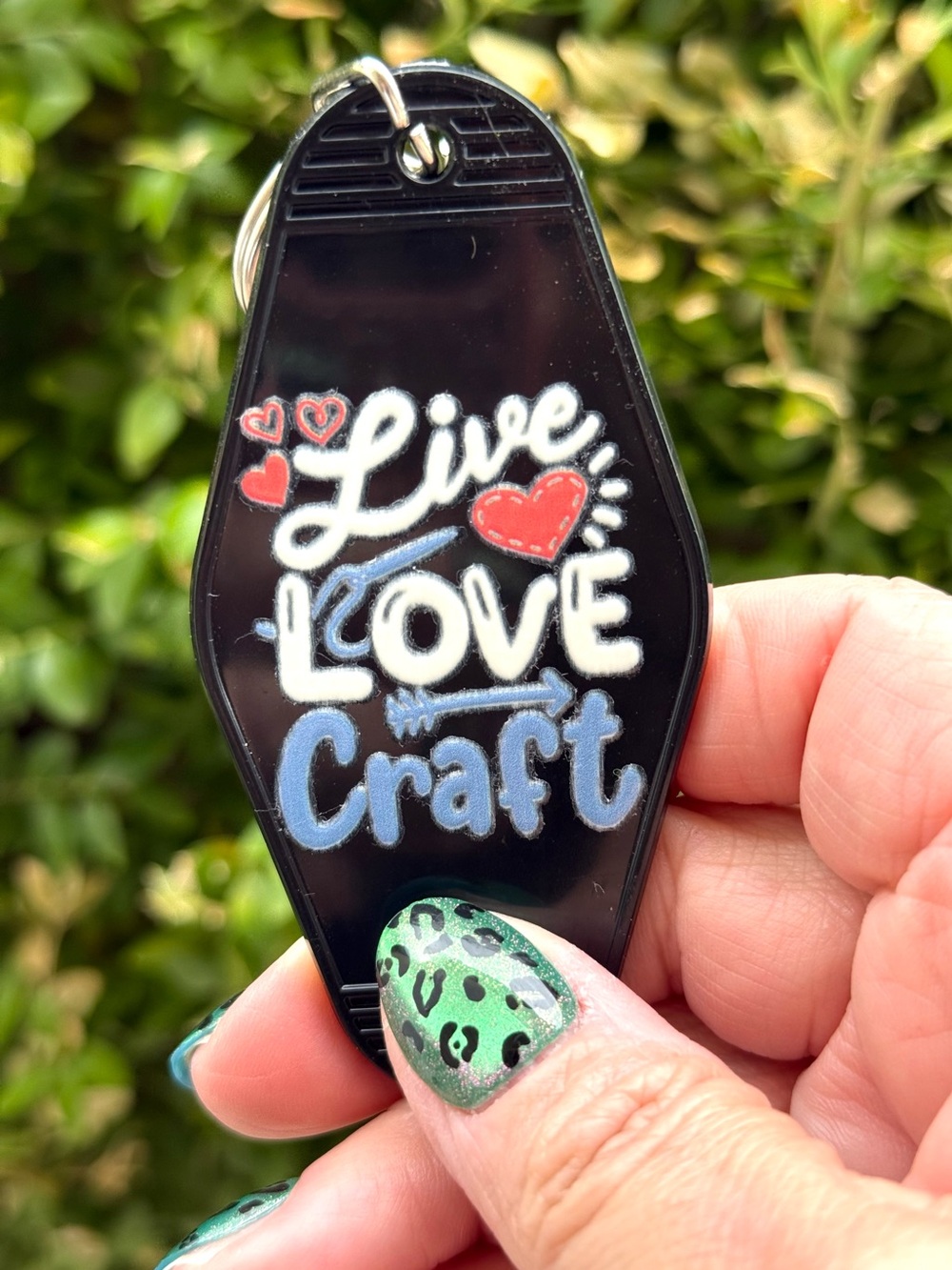 Vintage style motel key 3.5” keychain Live Love Craft gift idea